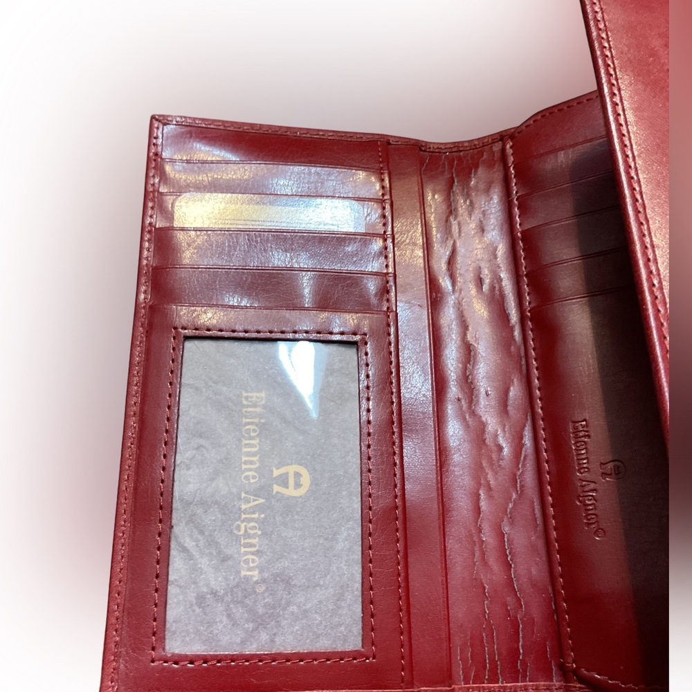 Etienne Aigner Red Leather Wallet NWT - Picture 3 of 9